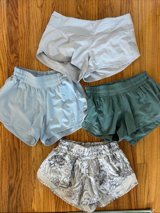 lululemon athletica Pants - lululemon athletica Women's Shorts - Light Gray, Light Blue, Green, Patterned